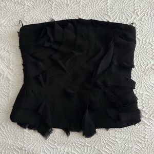 Zara Black Ruffle Tube Top